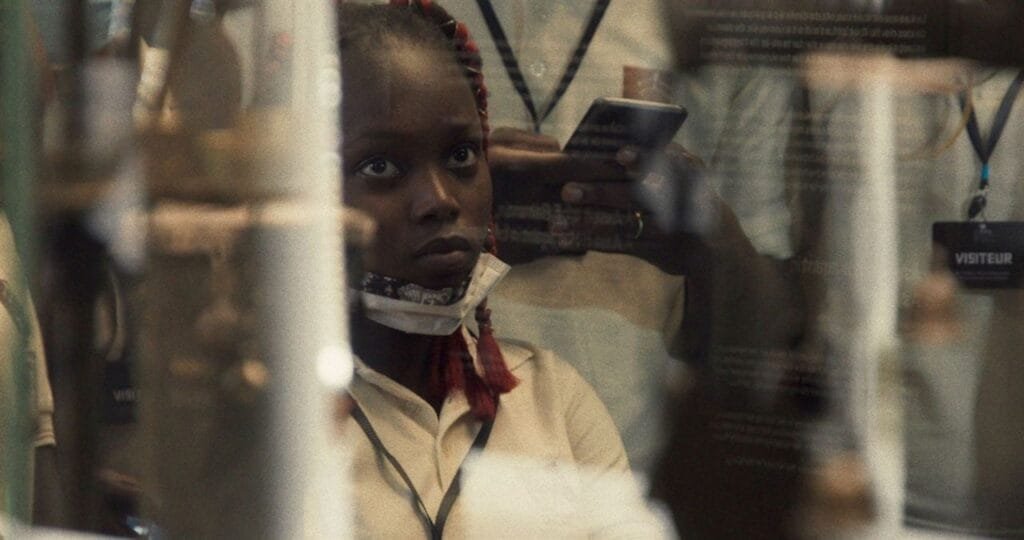 A still from the film "Dahomey" (2024) by Mati Diop
