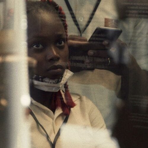 A still from the film "Dahomey" (2024) by Mati Diop